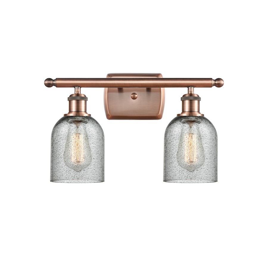 Innovations 2W 257-LED Caledonia 2-Lt Bath, A Copper/Char – 516-2W-AC-G257-LED