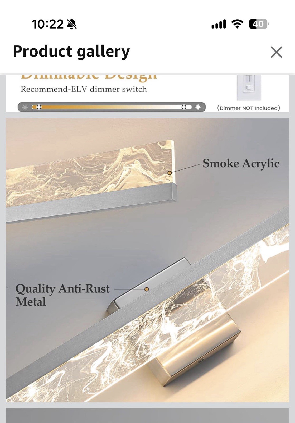 Brushed Nickel Vanity Light – 24 Inch Lighting Fixture over Mirror, 18W 3000K LE