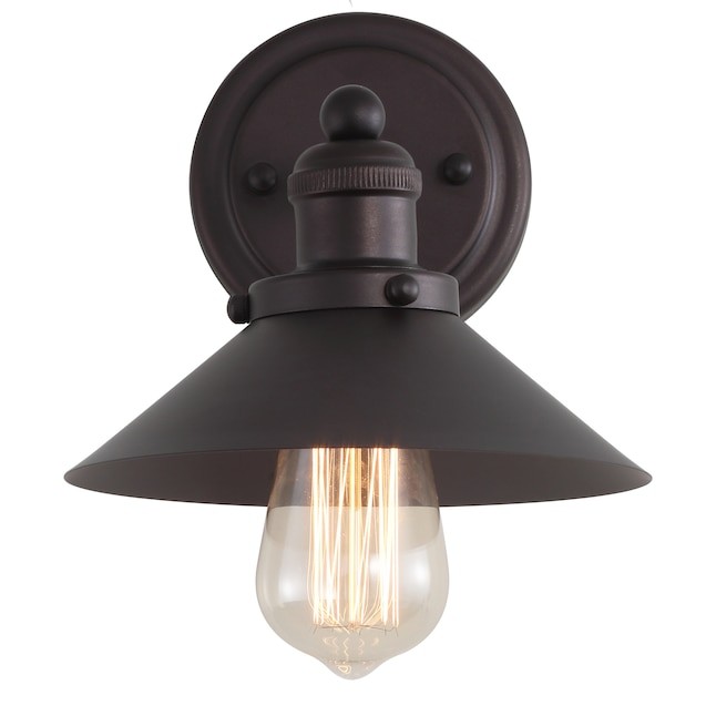 JONATHAN Y July 7.75 in. 1-Light Metal Shade Oil Rubbed Bronze Vanity Light