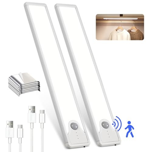 8 Inch Under Cabinet Lights, Upgraded 41 LED 8 inch White Light-Motion Sensor