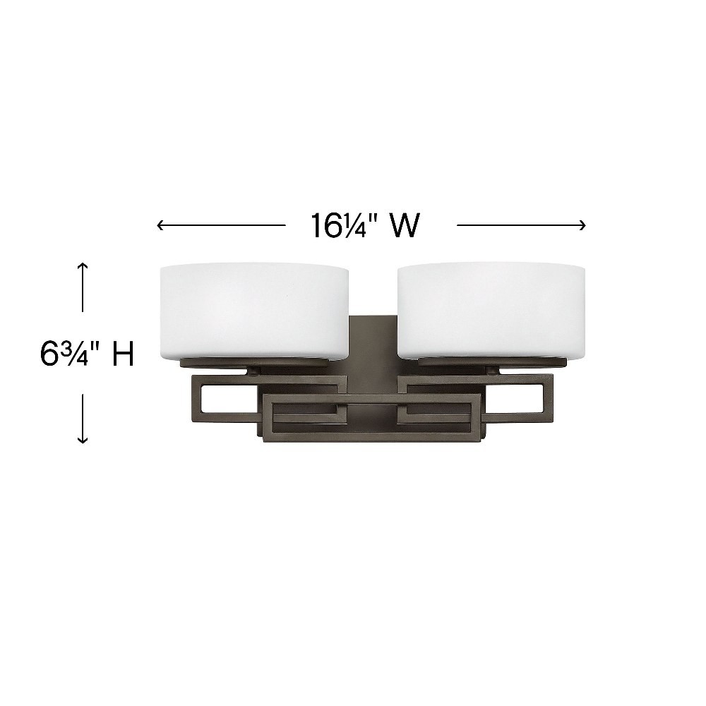2 Light Bathroom Vanity in Transitional Style – 16.25 Inches Wide by 6.75 Inches