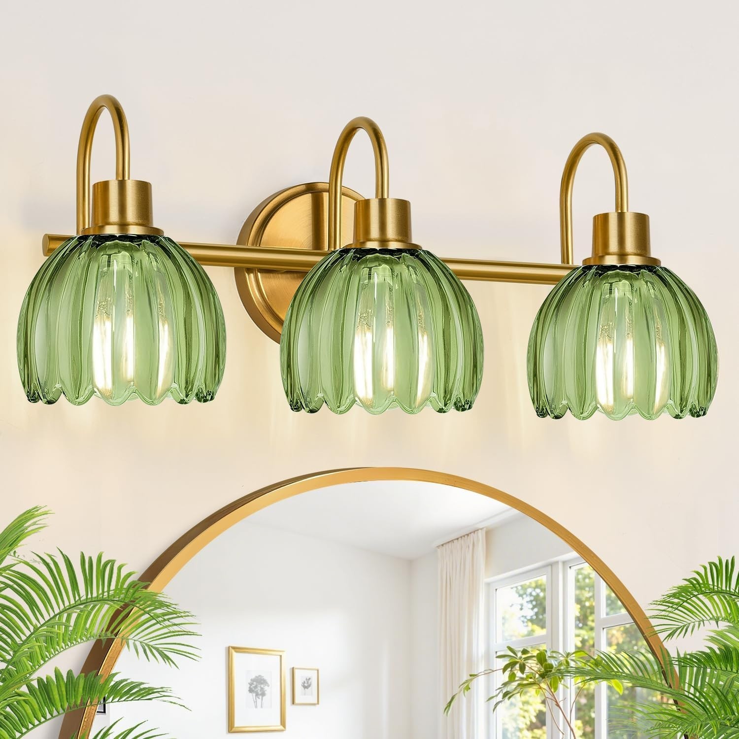 Bathroom Light Fixtures (3-Light, 20 in), Brushed Gold Vanity Lights for Bathroo