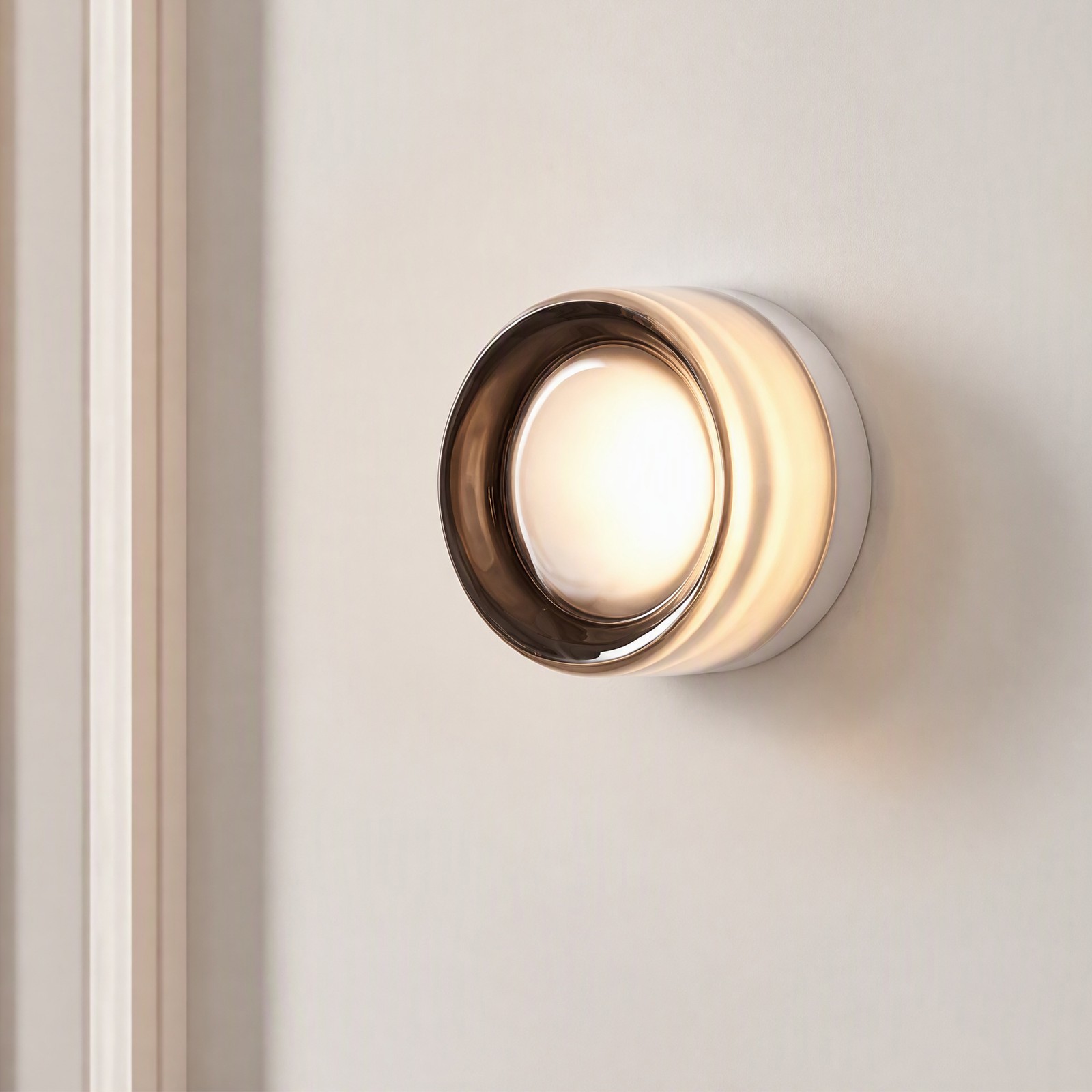 5″ LED Wall Lamp Smoky Gray Thick Glass Ceiling Light Bedroom Sconce Fixture 8W