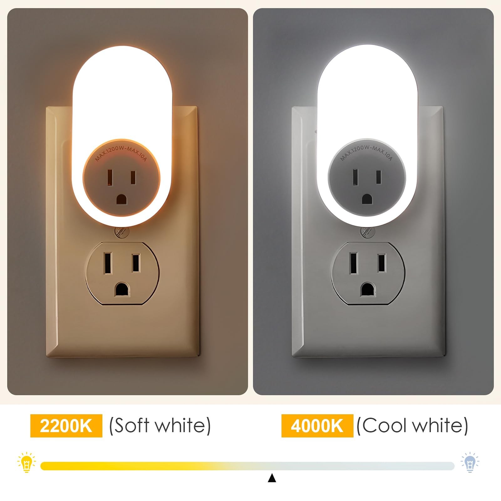 Night Lights Plug Into Wall Dusk To Dawn Sensor Night Light With Power Outlet Cc