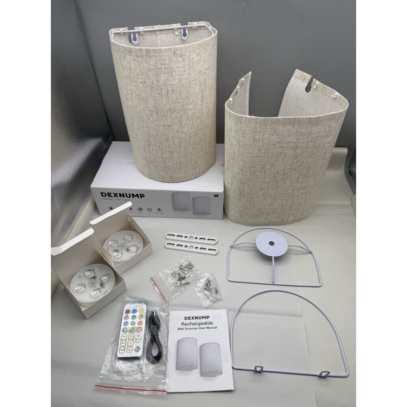Rechargeable Wall Sconce Set of 2, 1000mAh Wireless Wall Picture Light Lamp READ