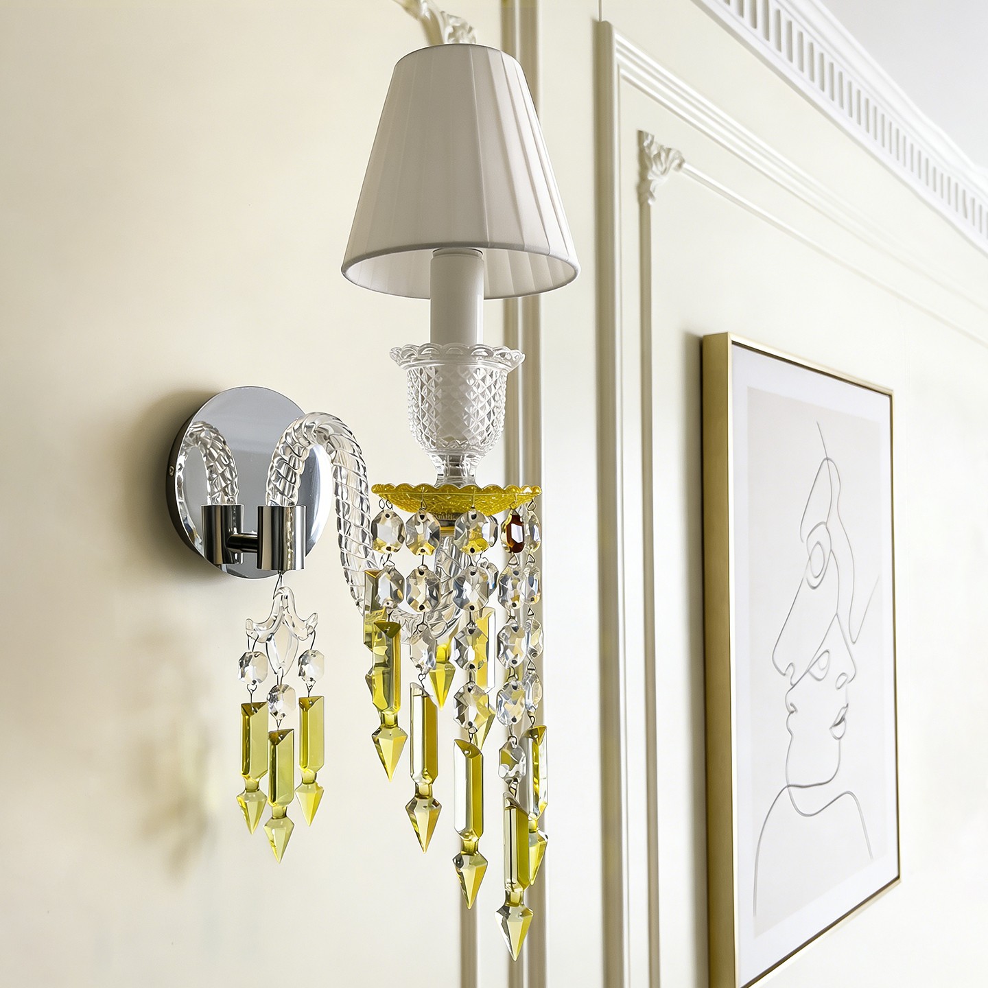 Luxury Decorative Lamps Wall Sconce Yellow Transparent Crystal Wall Lamp Light
