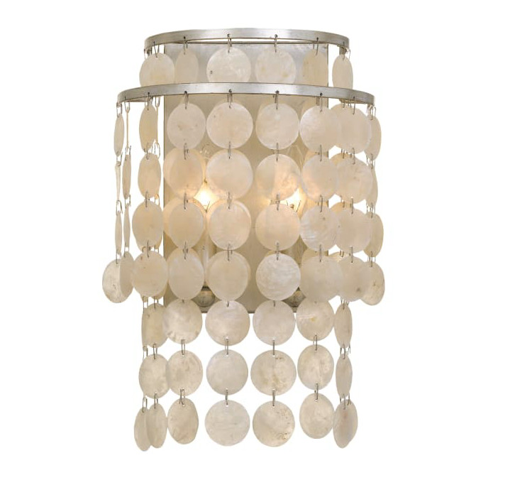 Crystorama BRI-3002-SA Brielle 2-Light 14″ Tall Wall Sconce, Antique Silver