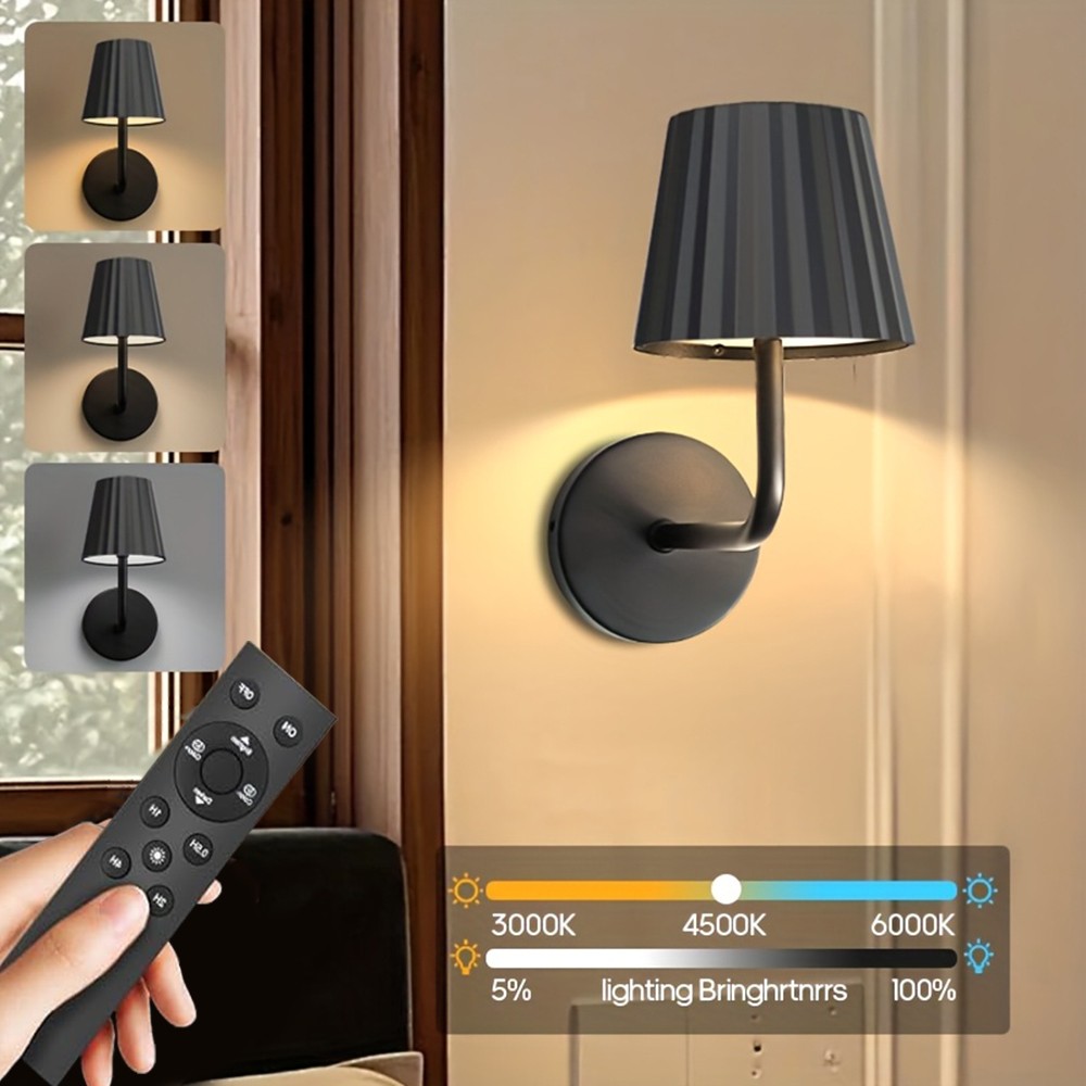 1/2 Pack Battery Operated Wall Sconce, Dimmable Wireless Wall Sconce Lamp Decor