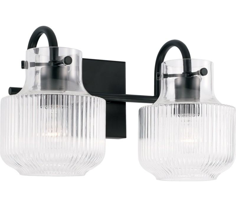 Capital 145121MB Nyla Vanity, 2-Light 200 Total Watts, Matte Black
