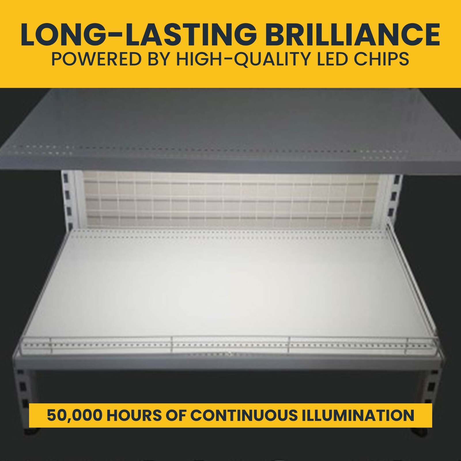 LED Shelf Lighting, 6500K Shelf LED Lights with Opalescent PC Cover, 50,000-Hour