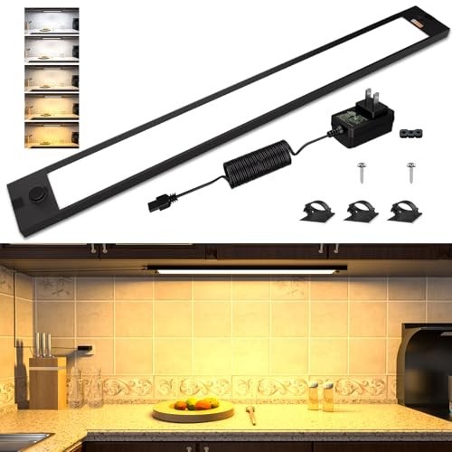 Under Cabinet Light 24 Inch LED Dimmable 5 Color Select 1200 Lumens Corded