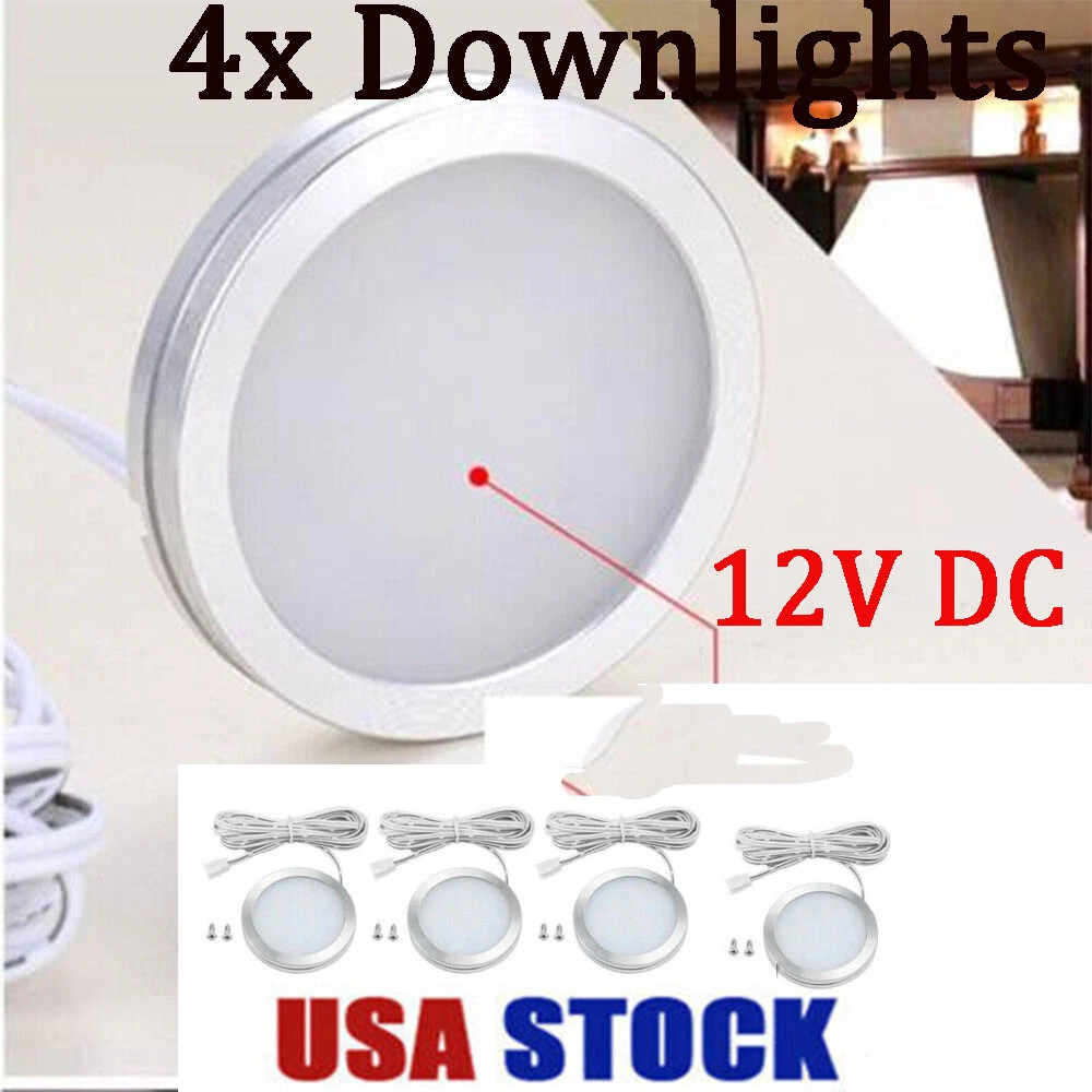 4Pack LED Puck Light Under Cabinet Lighting Kitchen Room Counter Warm White Lamp