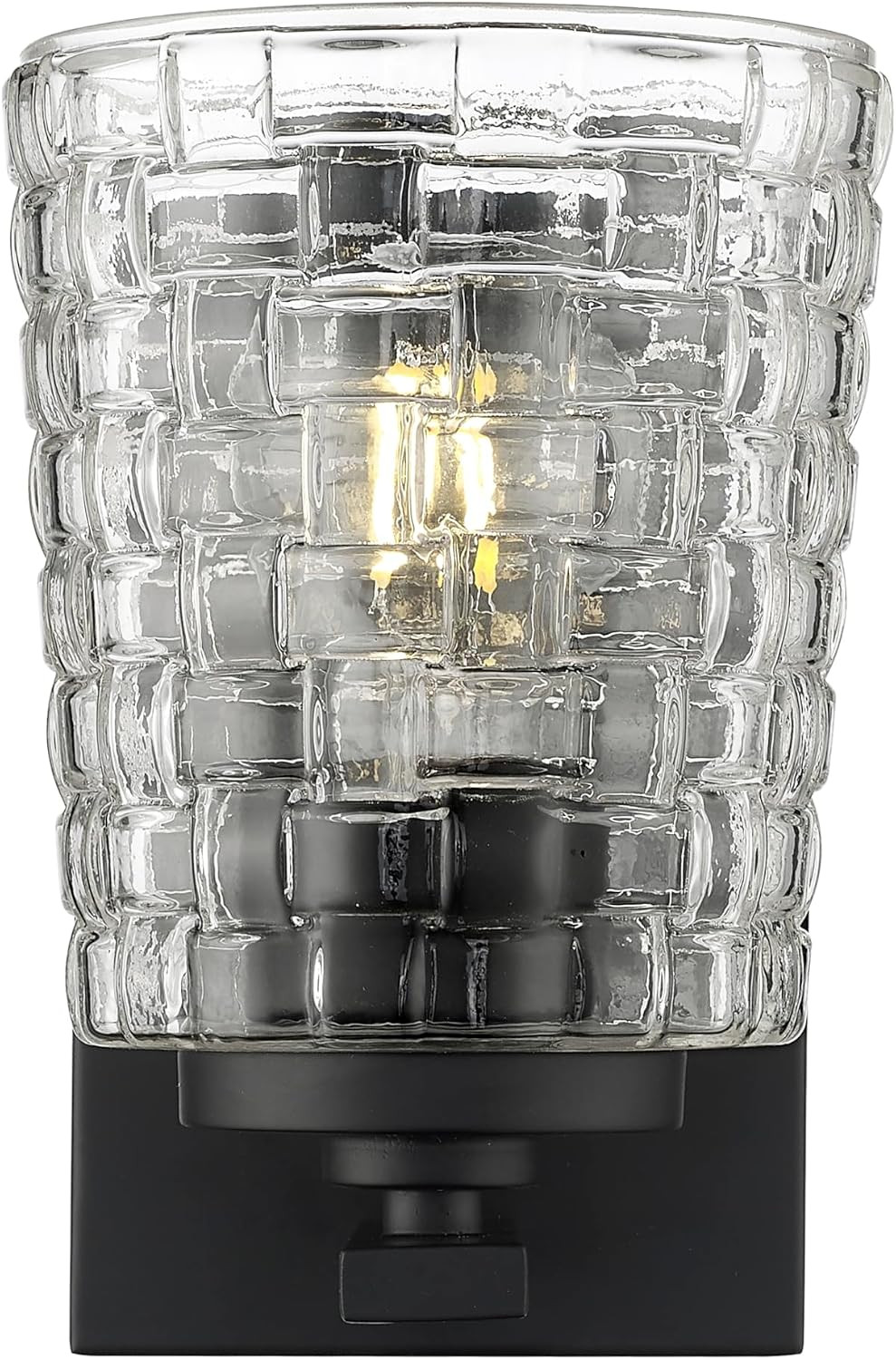 Saben 22101-MB Matte Black Wall Sconce with Woven Lattice Glass Shade