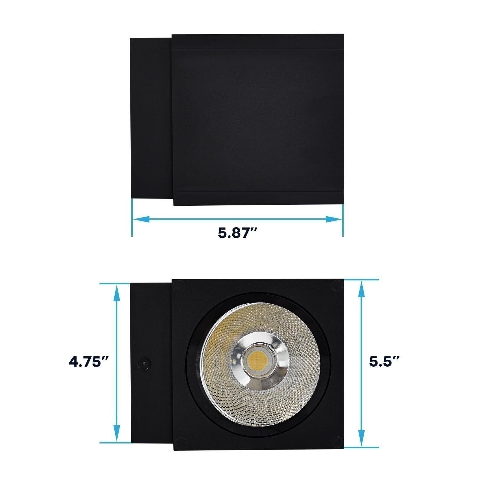 Luxrite LED Outdoor Cube Wall Light 3CCT 3000K-5000K 26W IP65 ETL 2-Pack