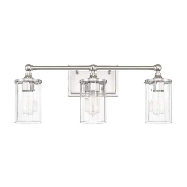 Camden 3 Light 24″ Vanity – Polished Nickel, Capital Lighting 120731PN-423