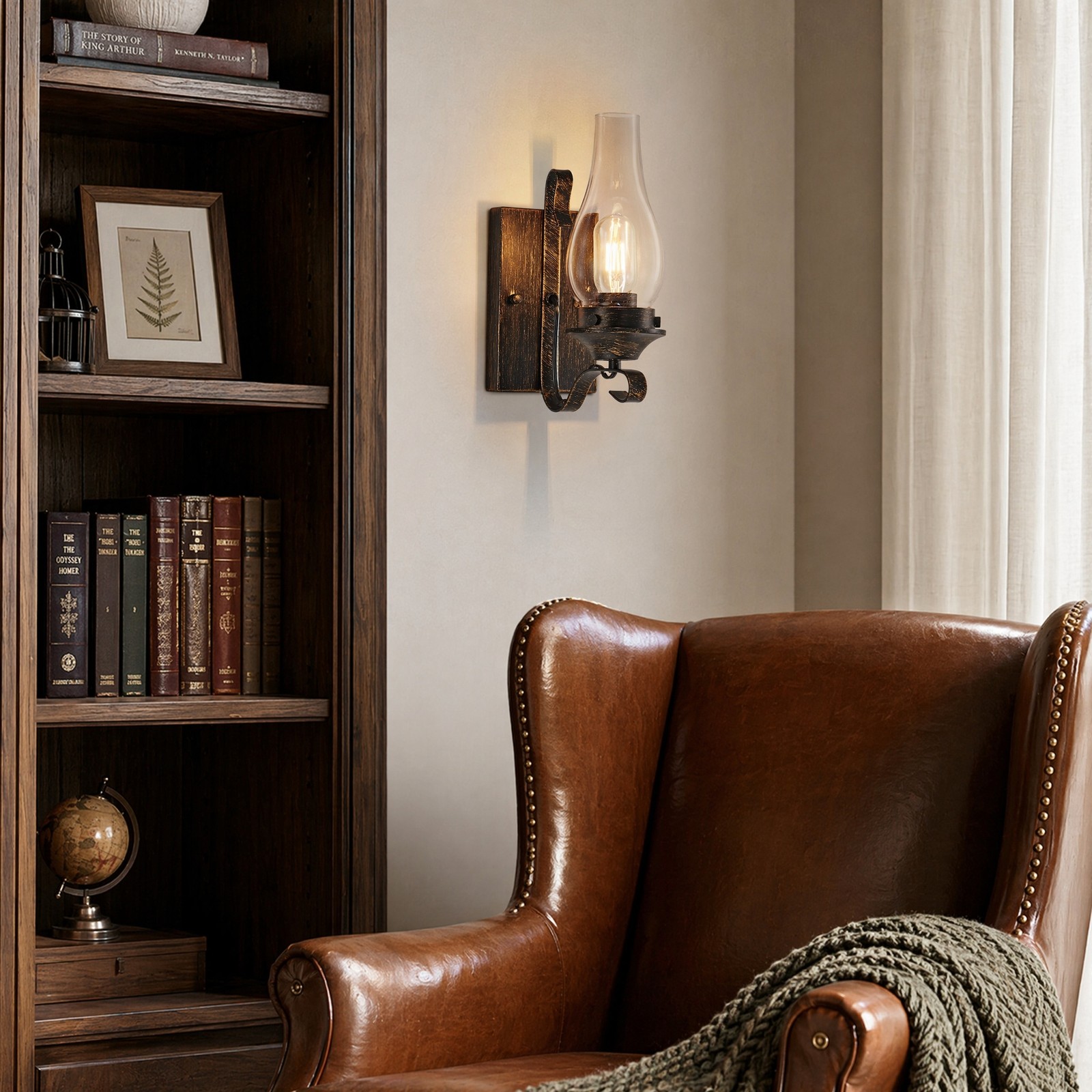2 Pack 12 in Indoor Retro Rustic Oil Rubbed Bronze LED Wall Light Sconce Fixture