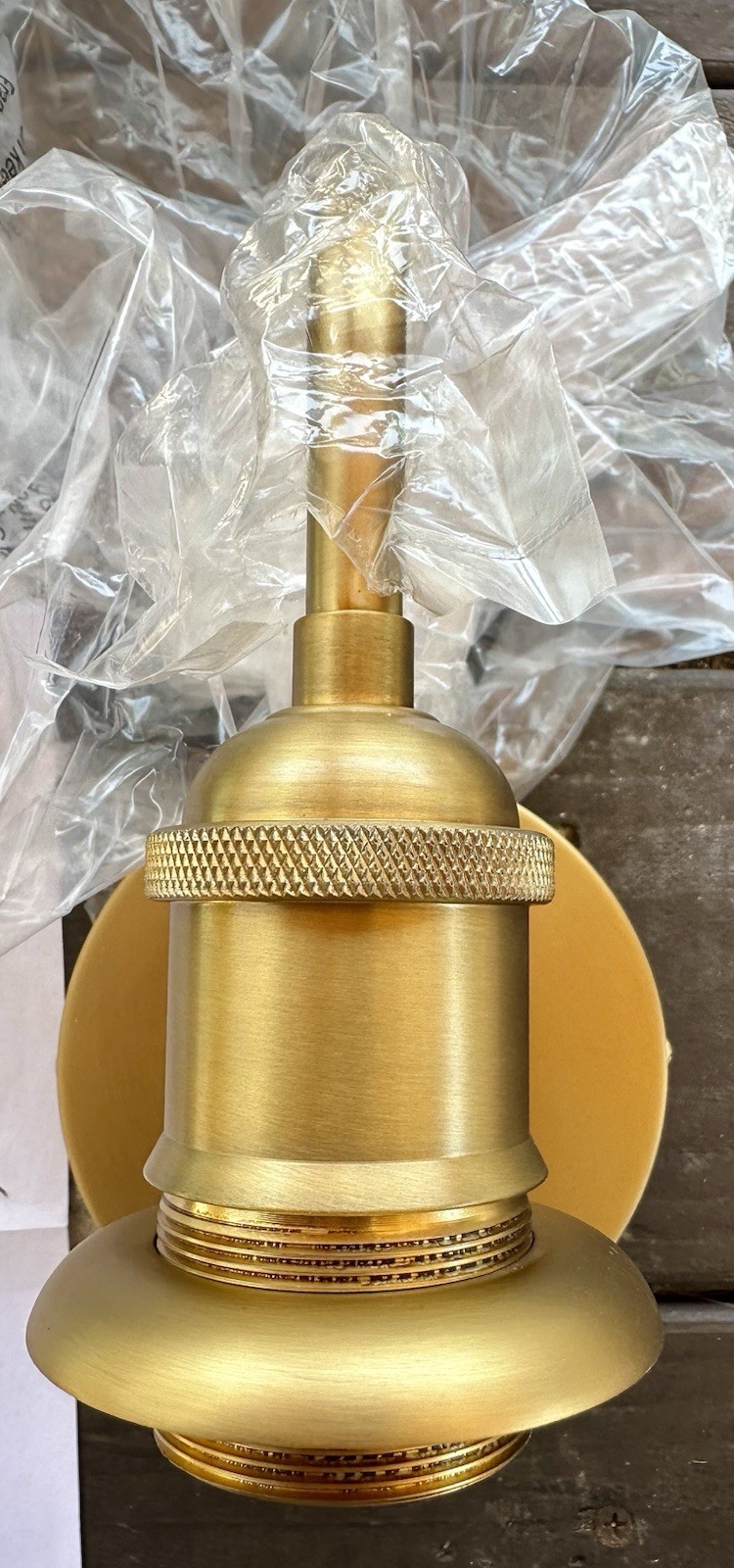 7Pandas Gold Brass Wall Sconce E26 Glass & Metal Indoor Light H0566521B
