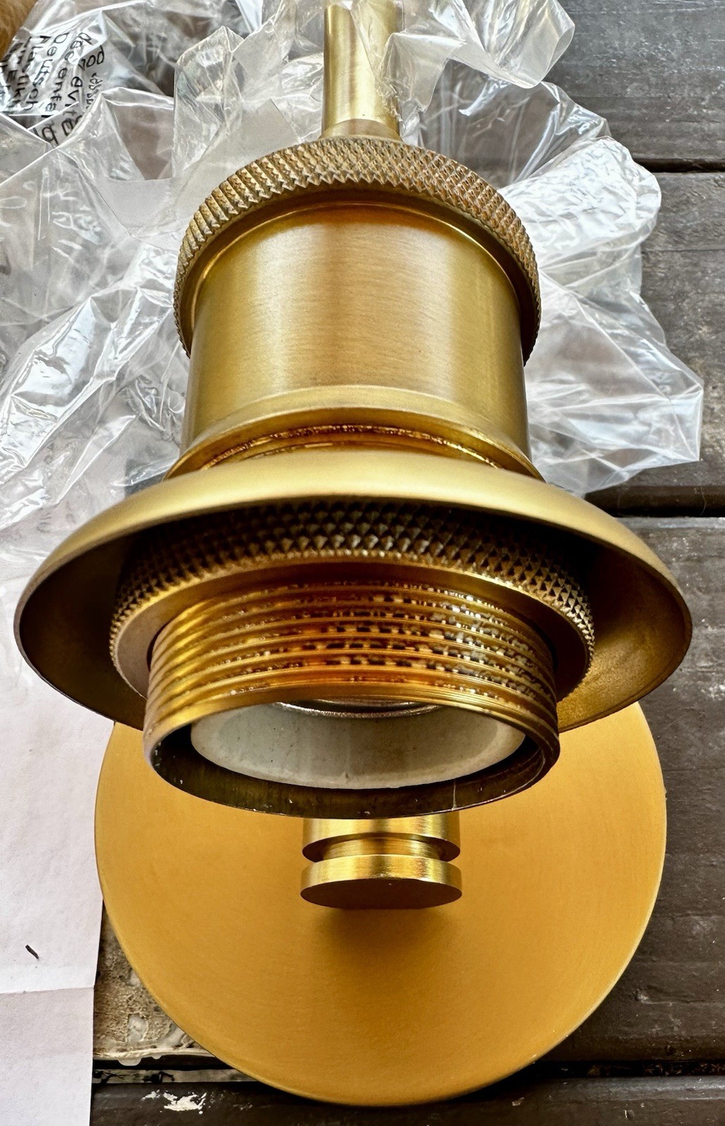 7Pandas Gold Brass Wall Sconce E26 Glass & Metal Indoor Light H0566521B