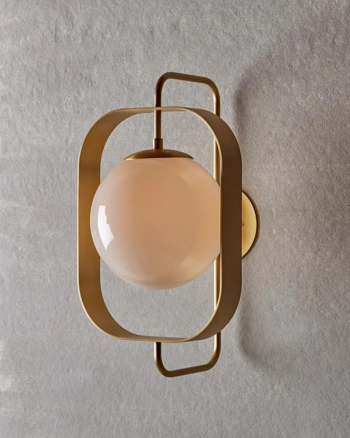 Olivia Wall Sconce Brushed Satin Brass Milk Glass Modern Bathroom Bedroom Light