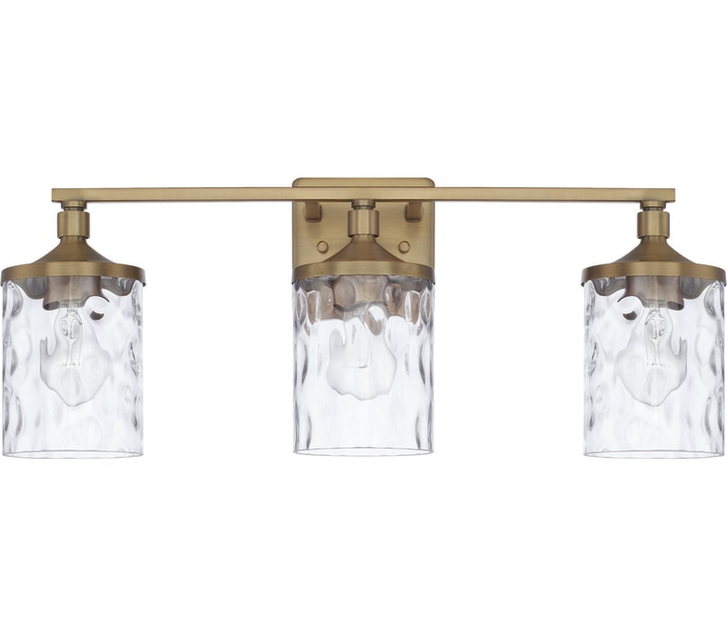HomePlace 128831AD-451 Colton Vanity, 3-Light 300 Total Watts, Aged Brass