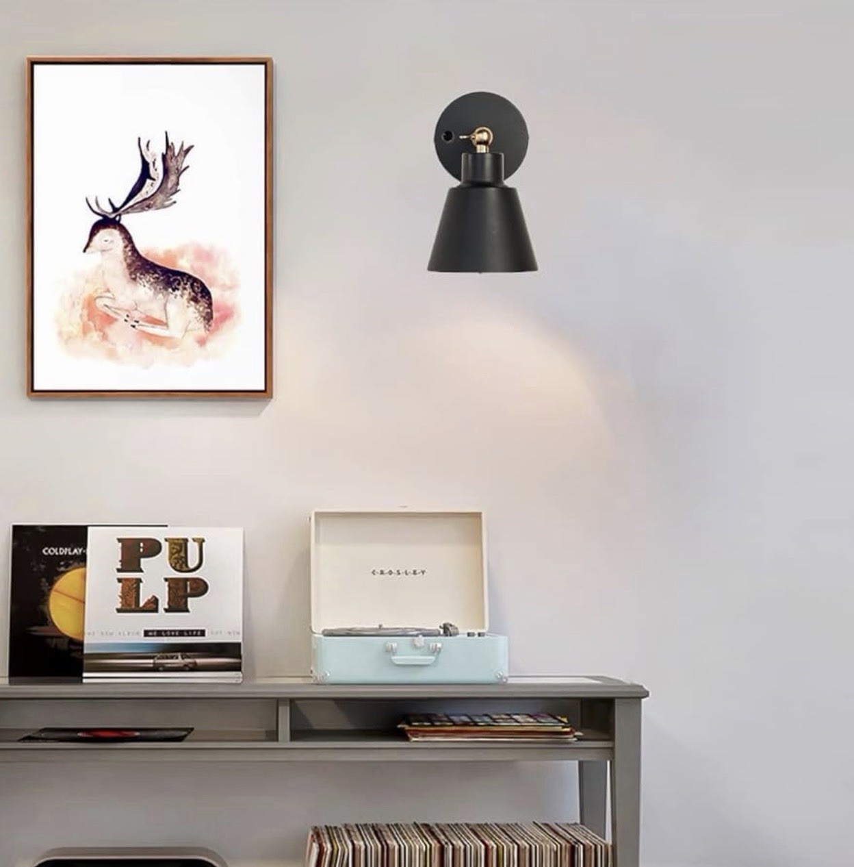 Wall Sconce Black 1-Pack w/On-Off Switch Lighting Fixuture