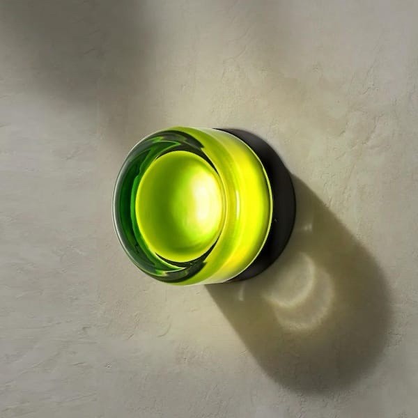 Evan 5.1 in. Modern Green Dome Dimple Light LED Vanity Light with Glass Shade