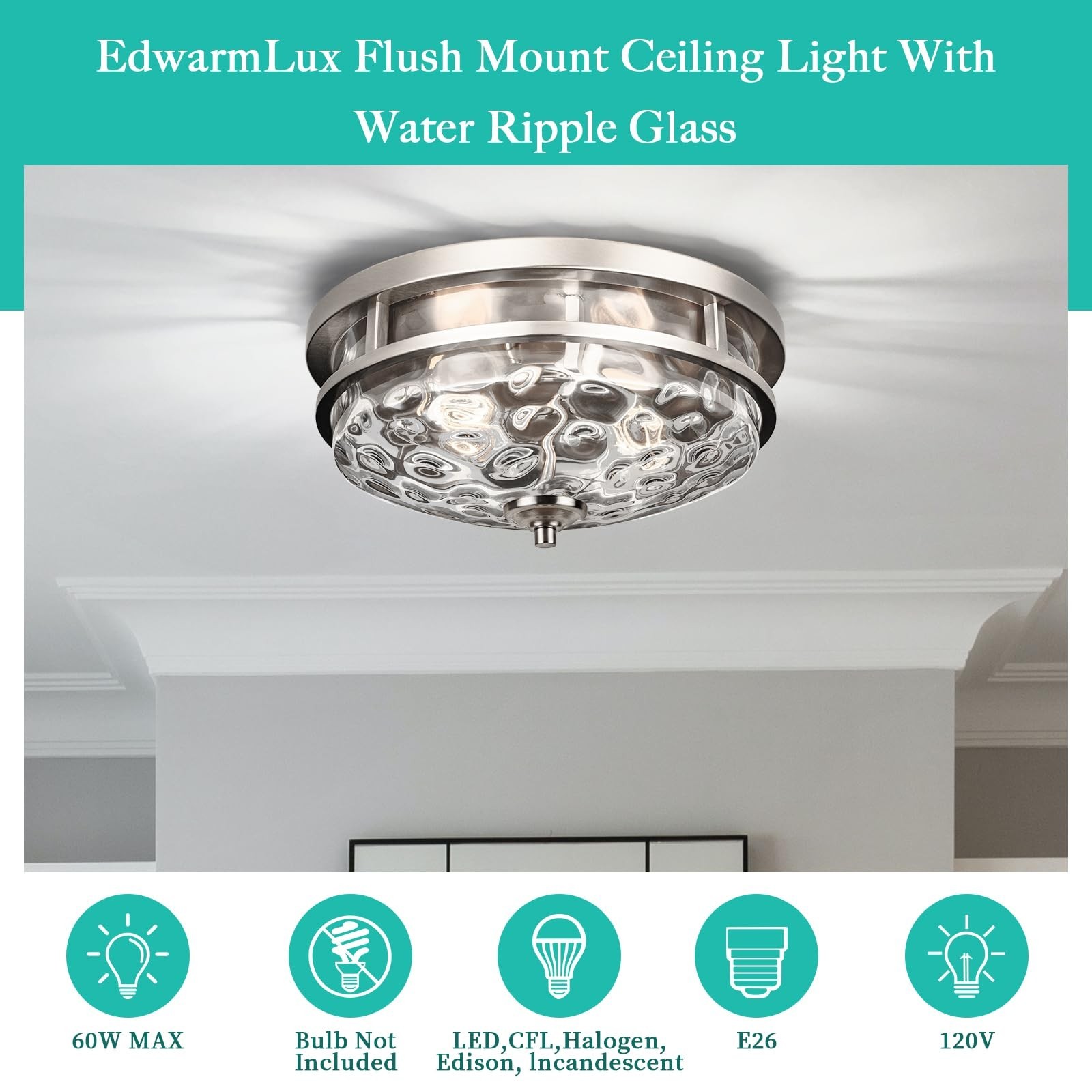 Flush Mount Ceiling Lights, 2-Light Farmhouse Close to Ceiling Light, Industr…