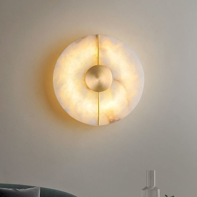 12W LED Marble Stone Wall Sconce Lamp Living Room Round Light Fixture SMD 2835