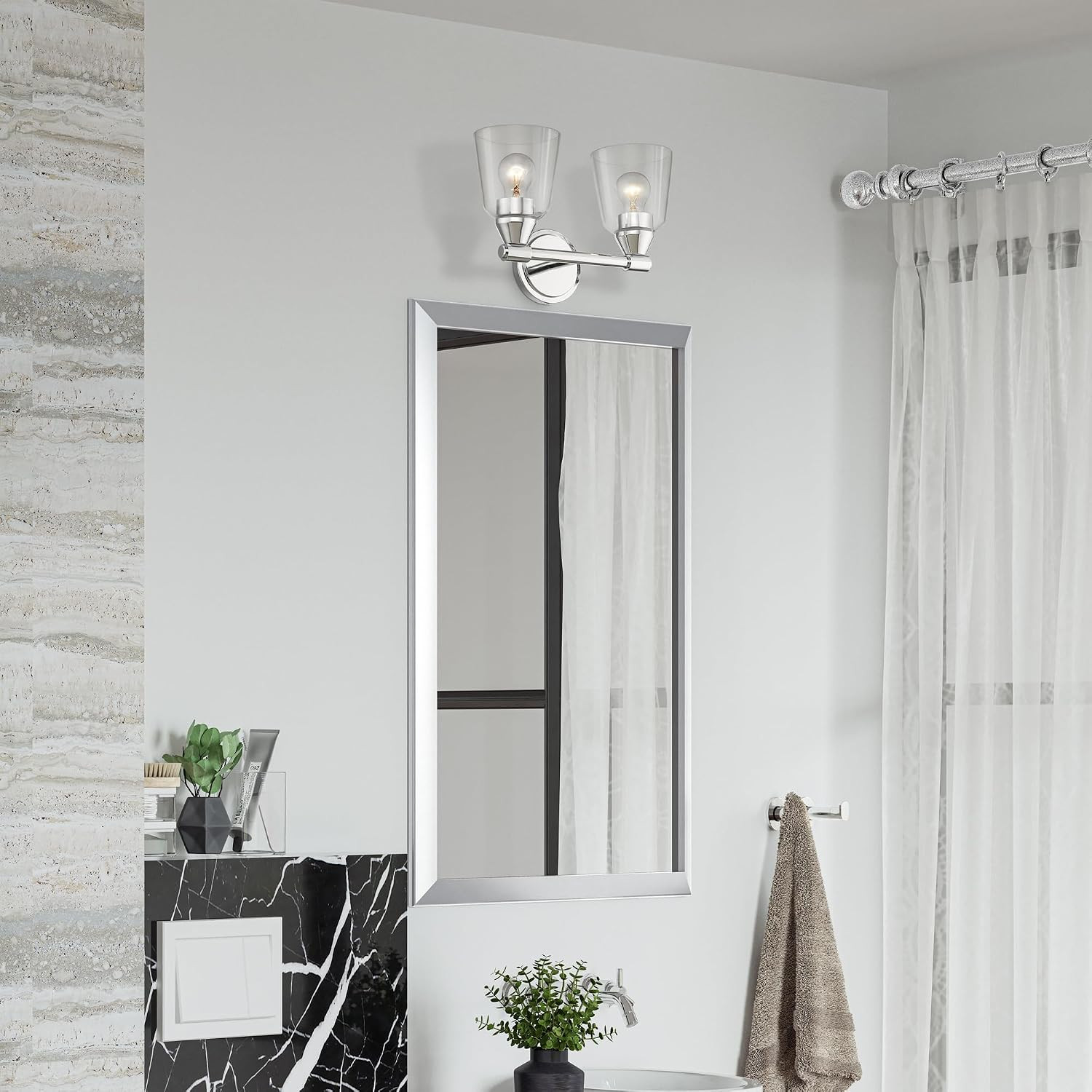 Haddington 2-Light Wall Sconce in Polished Chrome – Modern Elegance