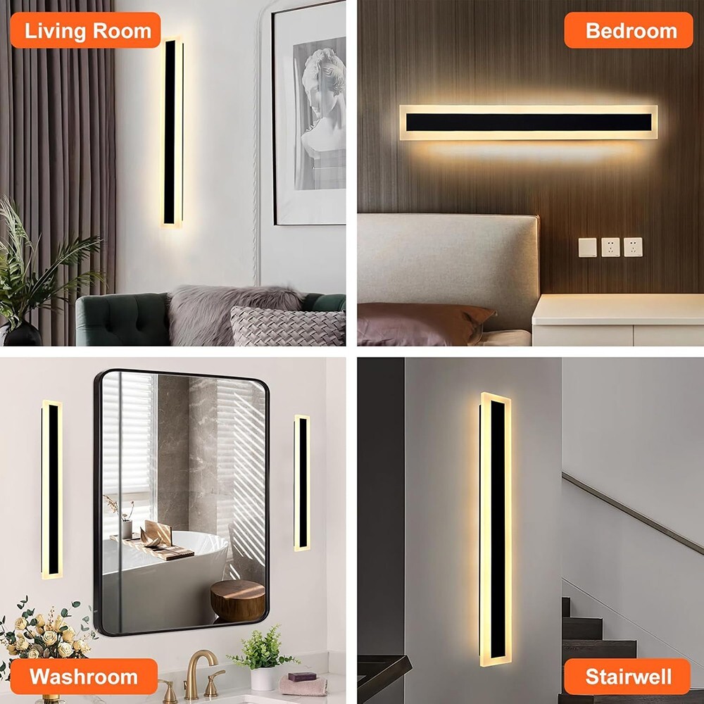 Modern Waterproof Outdoor Long Strip LED Wall Sconce Lamp 110V For Garden Porch