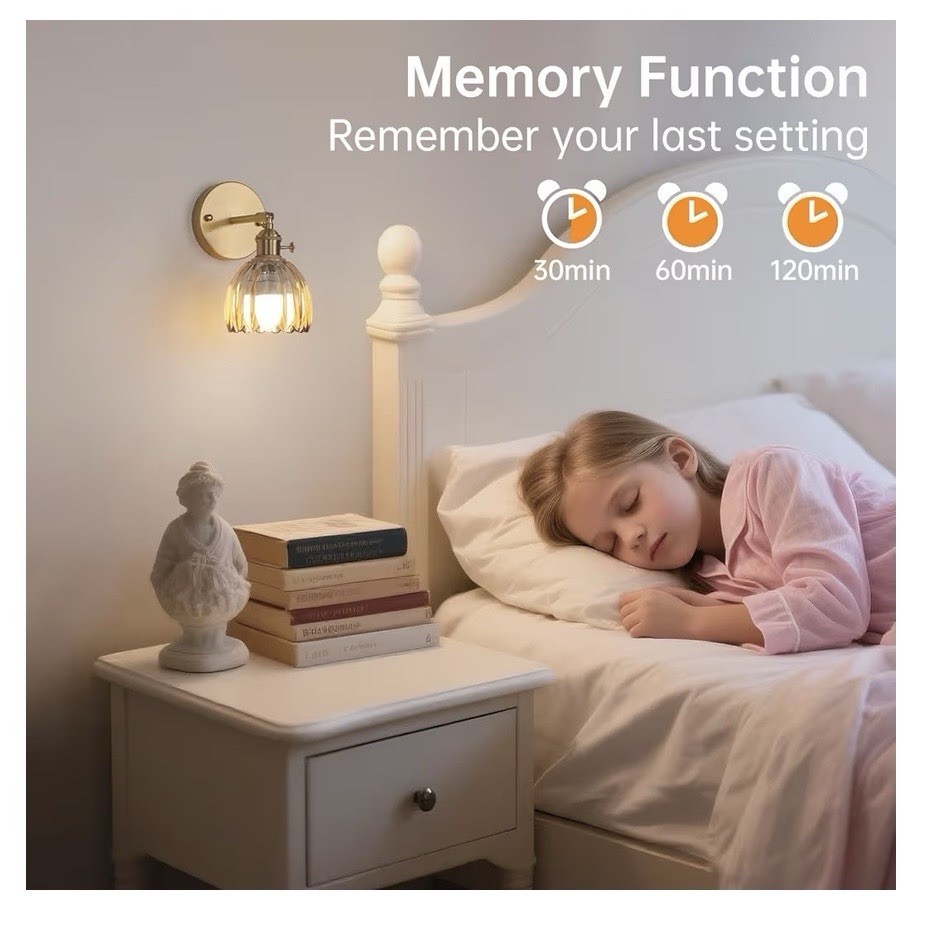 Shenmoyl Vintage Battery Operated Wall Sconce 1 Pack Battery Operated