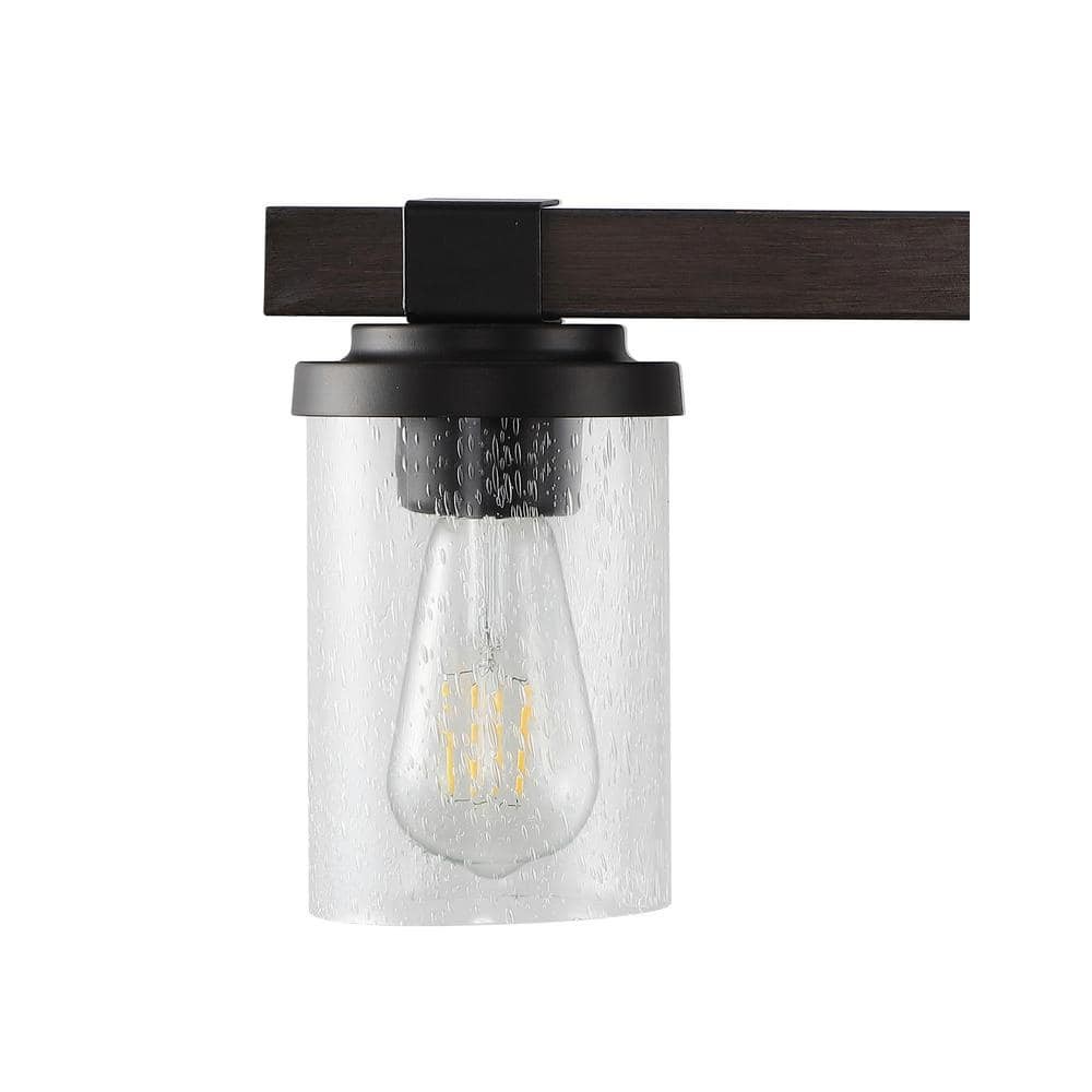JONATHAN Y 32 in. 4-Light Oil Rubbed Bronze Rustic Farmhouse Vanity Light w/ LED