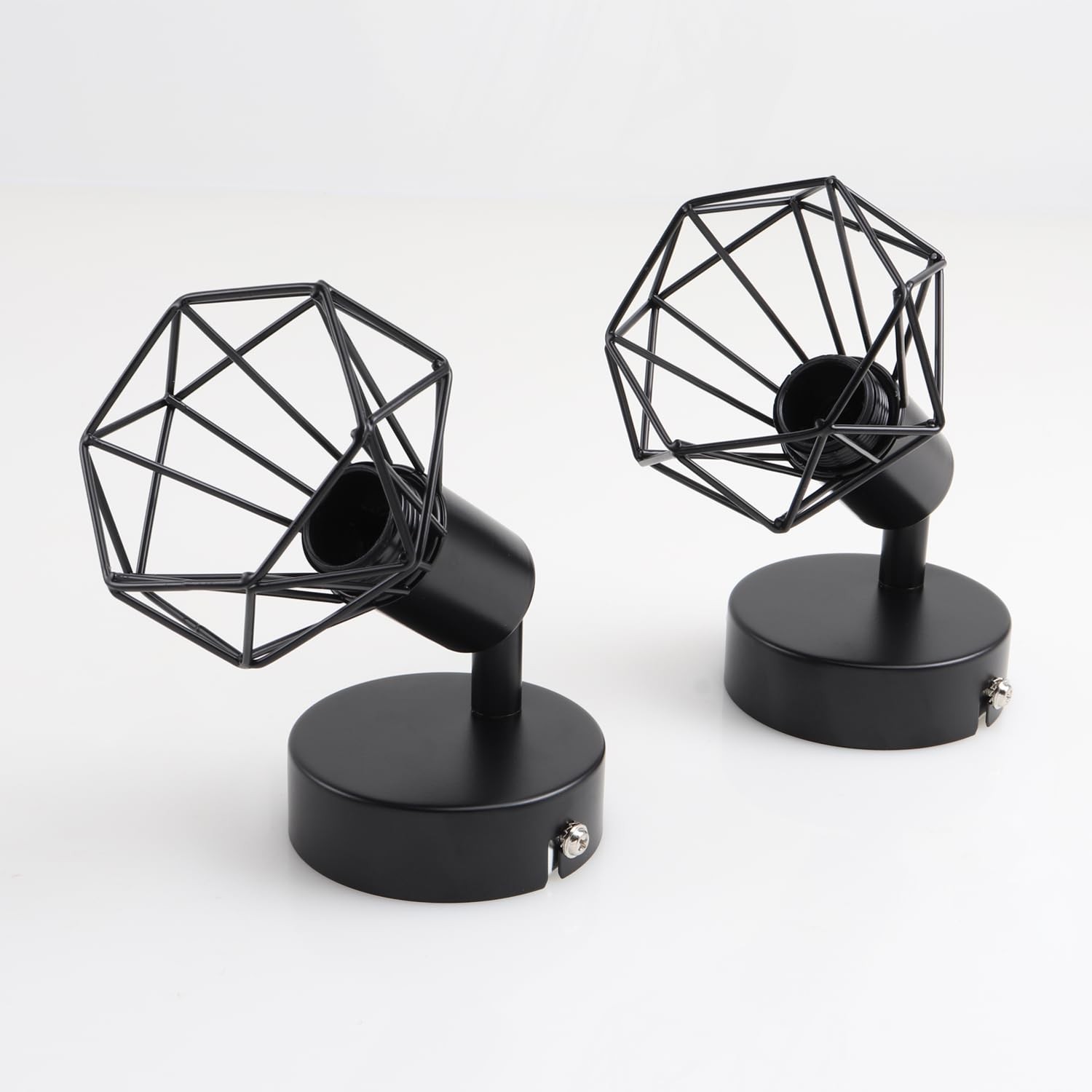 Wall Light Indoor Black 2 Piece, E14 Wall Lamp Vintage, Metal Wall Spot Indu…