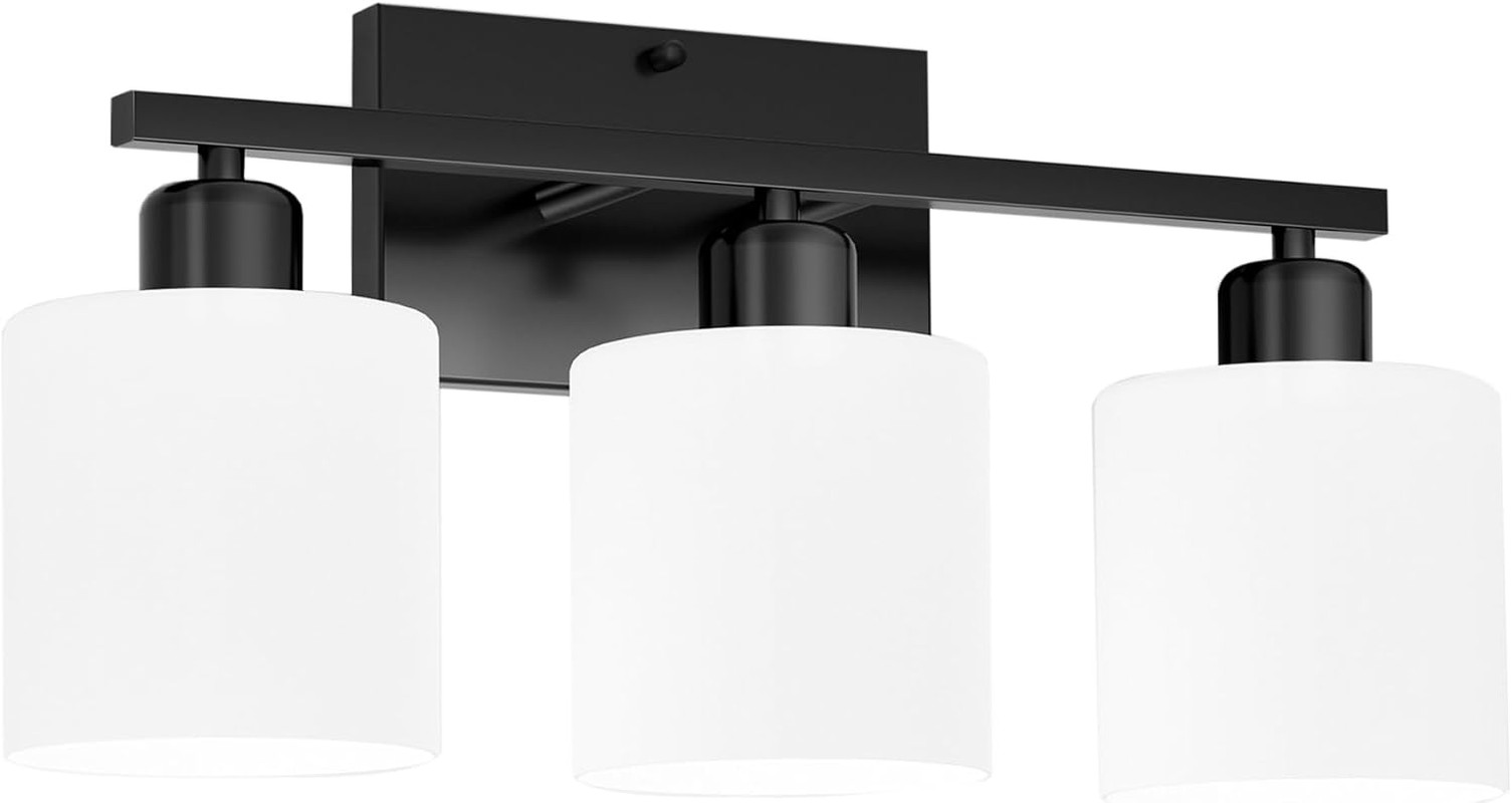Black Bathroom Light Fixtures over Mirror, Rustproof Vanity Lights for Bathroom,
