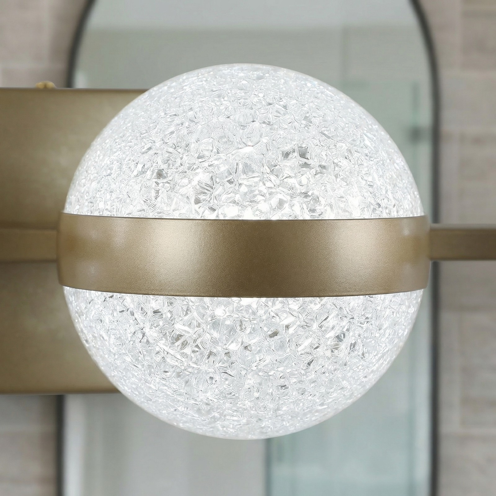 35» Vanity Light 5 Lights Acrylic Shade for Bathroom Mirror Wall Gold Fixture