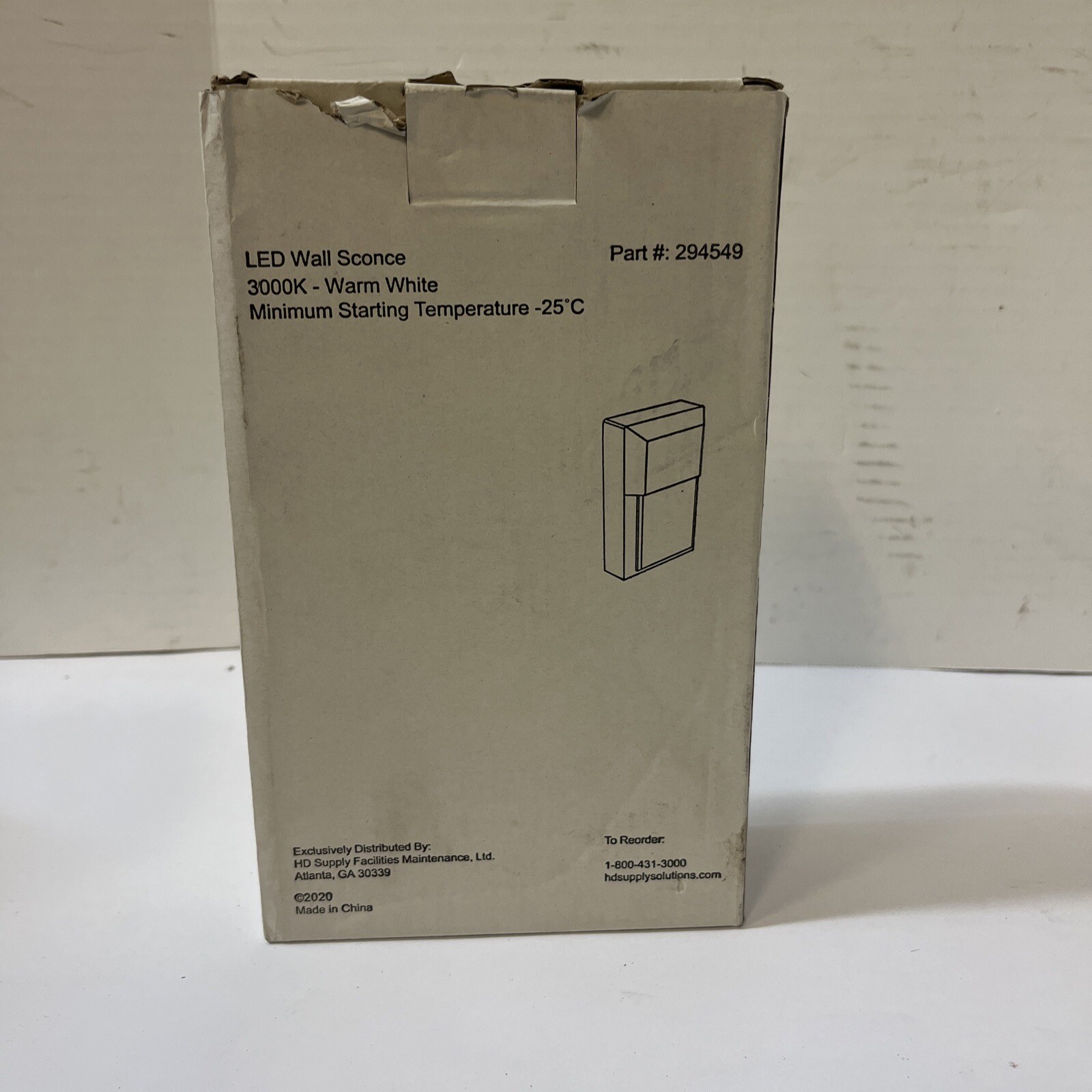 Hd Supply 294549 LED Wall Sconce 3000K Warm White Minimum Starting Temp -25°C