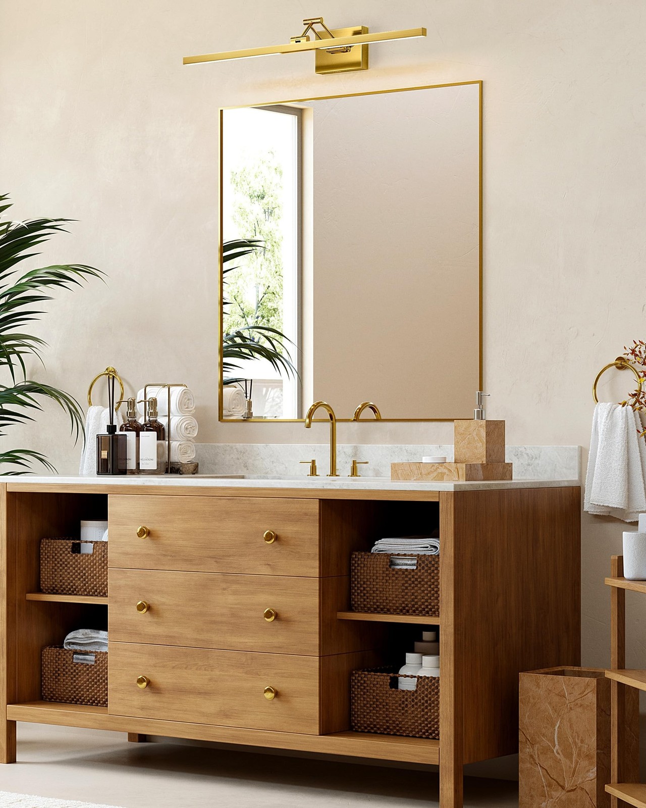 VONLUCE 30″ Modern LED Bathroom Vanity Light – Brushed Gold