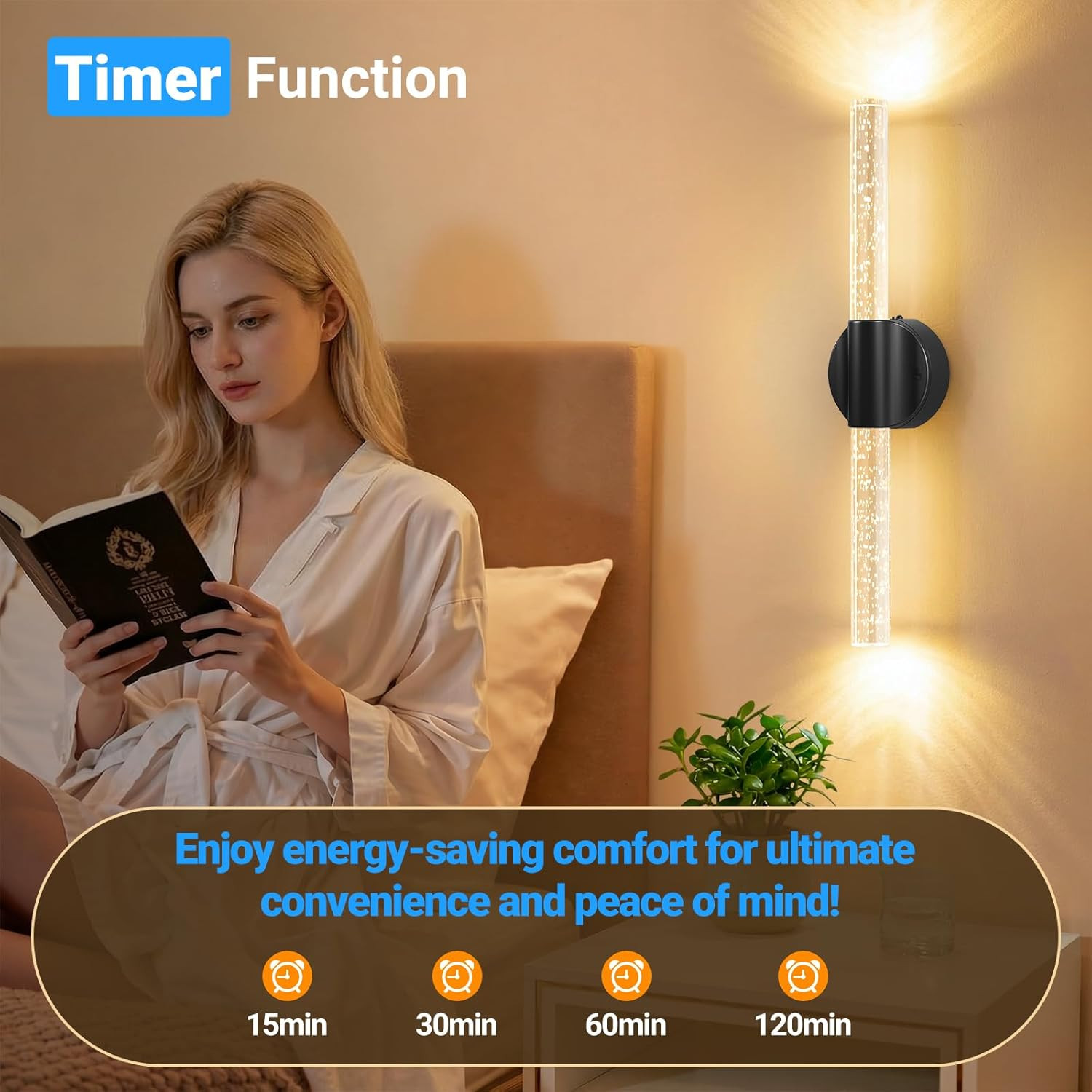 Rechargeable Magnetic Wall Sconces Set of 2 with Remote & Touch Control