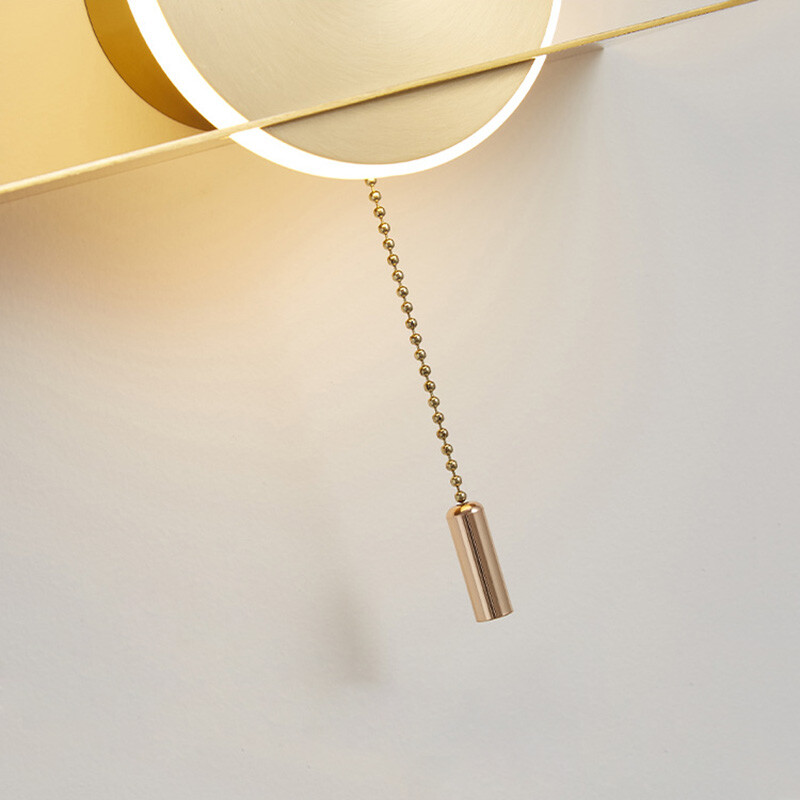 Modern LED Acrylic Bedside Lamp Fixture Metal Shelf Wall Light with Pull Switch