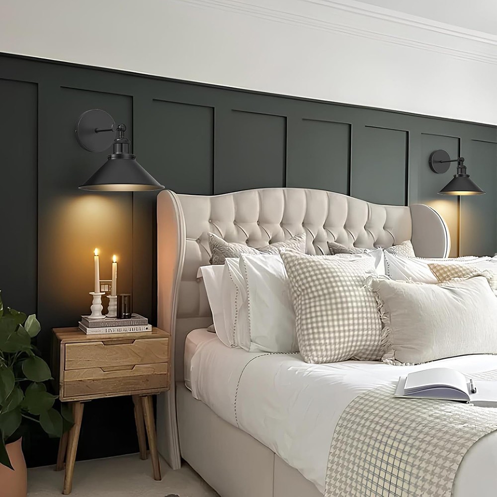 Set of 2 Battery Operated Wall Sconces with Remote Control Wireless Wall Light