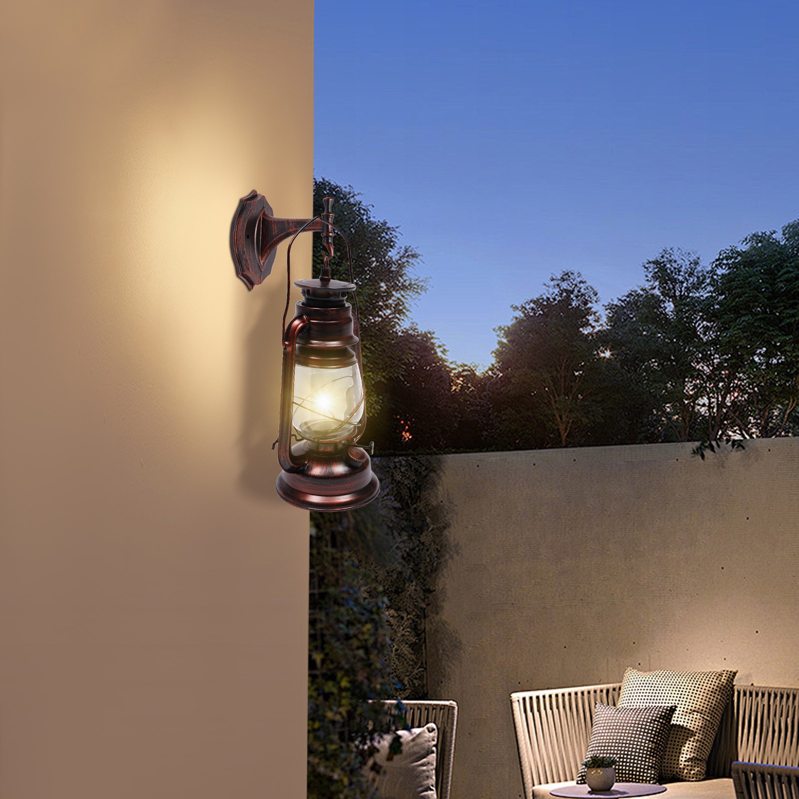 Lantern Shape Retro Wall Light,for Hallway Stairwell Bar Cafe 220V 3W