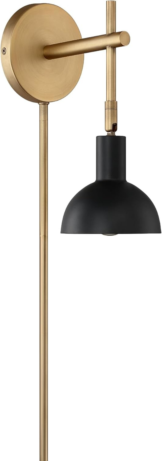 Tamlin Vintage Brass & Black Wall Light Sconce with Switch for Any Room