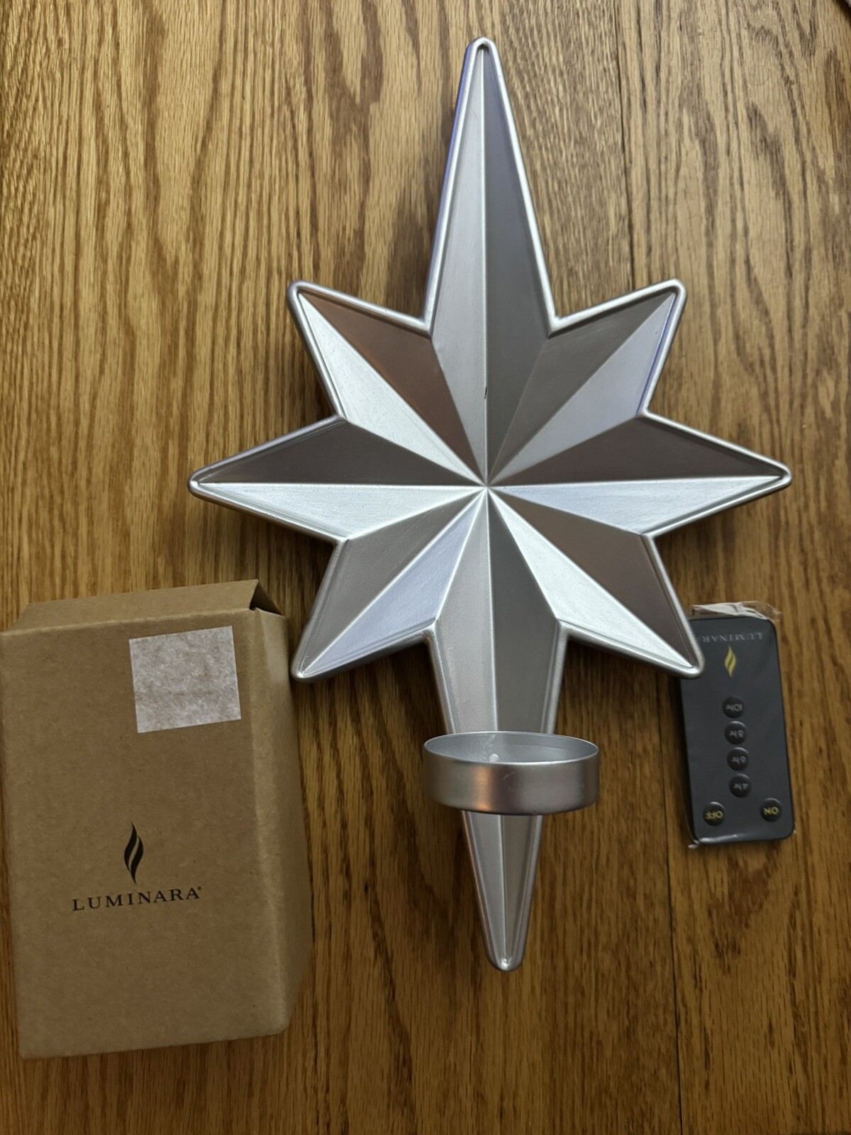 Luminara star Silver tone wall sconce New