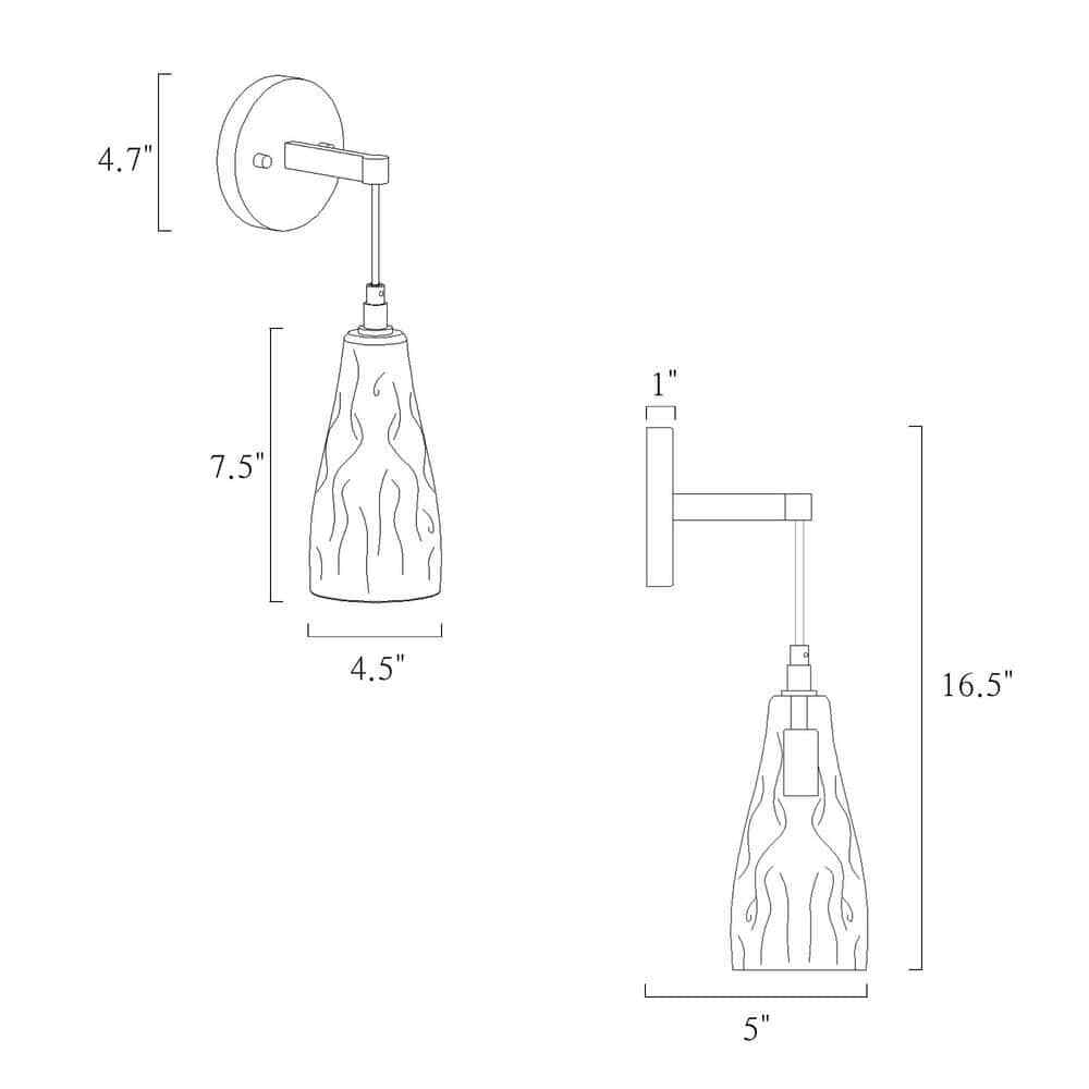 Uolfin Transitional Wall Sconce Wall Light w/ Bell Crystal Shade for Bed or Bath