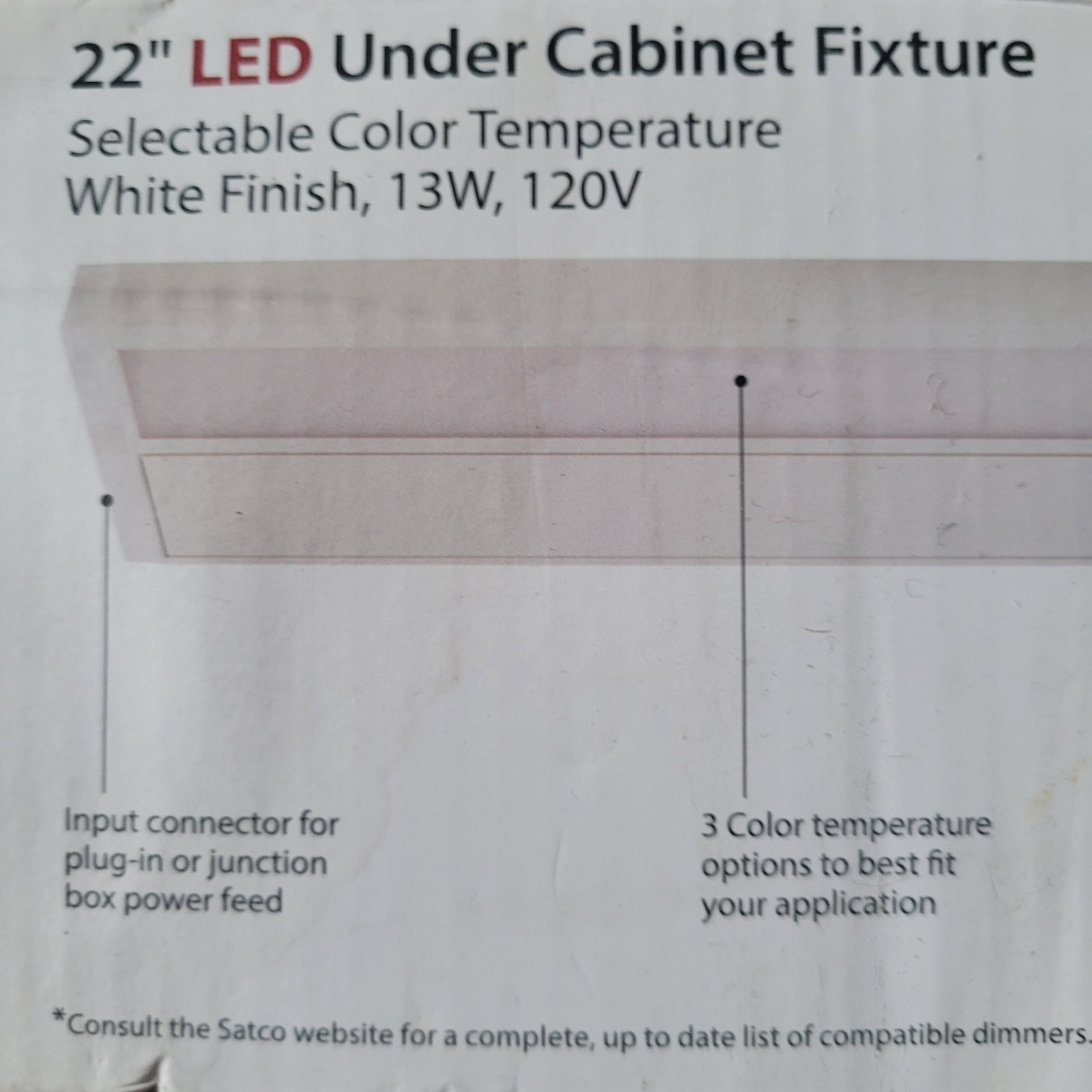 Nuvo Lighting 63-503 22″ LED Under Cabinet Light 13W CCT-Selectable White NIB