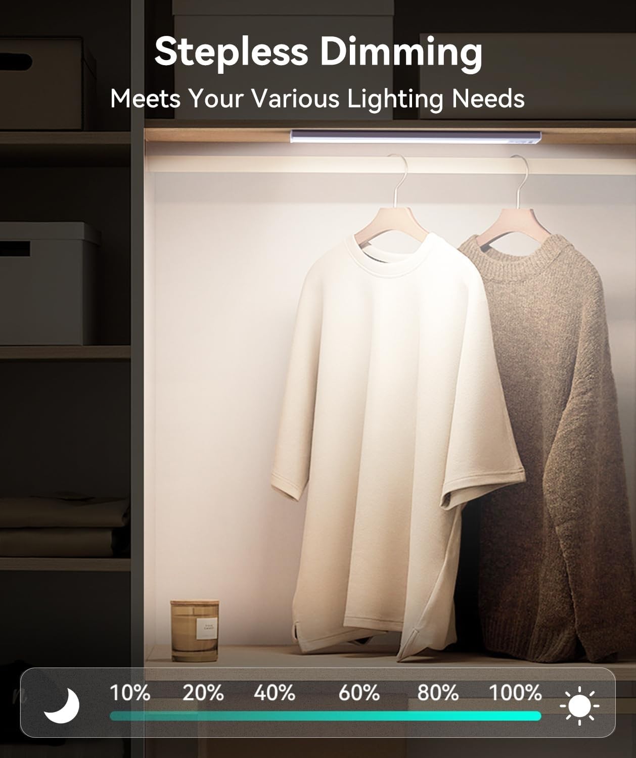Rechargeable LED Closet Lights with Smart Motion Sensor & Adjustable Brightness