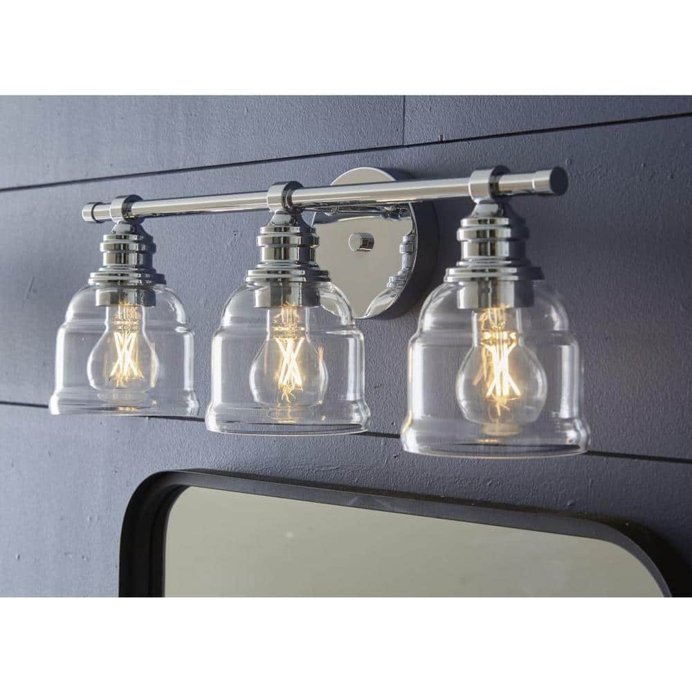 Progress Lighting Ambrose 21 in. 3-Light Polished Chrome Bath Vanity Light