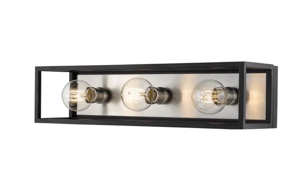 Z-Lite Kube 3 Light 7″ Wide Bath Bar 480-3V-MB-BN