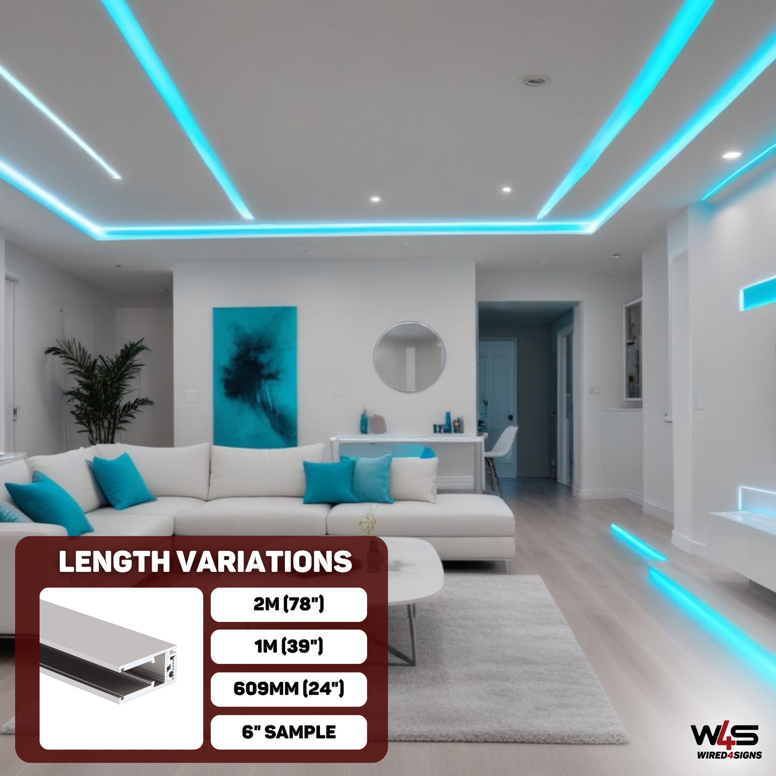 Wired4Signs LED Channel Extrusion Klus KRAV-810 Edge-lit Glass Panels Aluminum