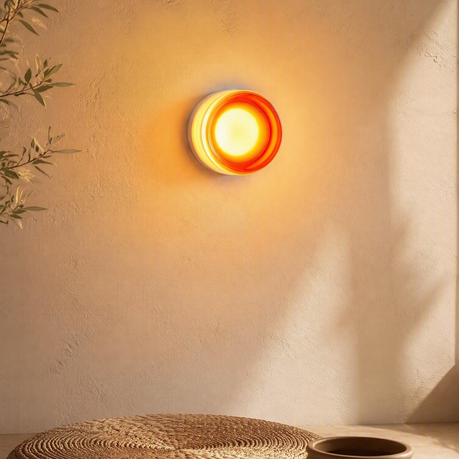 5″ Indoor LED Wall Lamp Thick Glass Sconce Orange Ceiling Light Fixture Bedroom